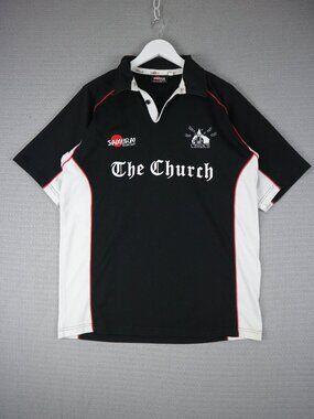 Y2k Mens Samurai Sportswear The Church UK Rugby Jersey Large L